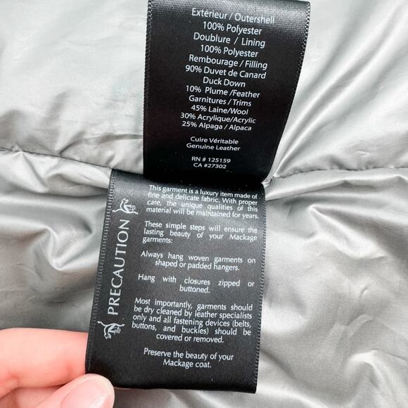 Mackage Puffer Gray Sz Small Coat Jacket Down Knit Best Wrap Grey Winter - Picture 14 of 14